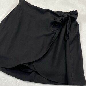 DR2 Women's Lightweight Black Pull-On Wrap Front Skort Size M‎
